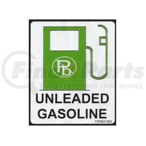 7376011061 by GROVE MANLIFT - GROVE MANLIFT ORIGINAL OEM, DECAL, UNLEADED GAS