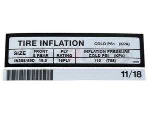 7-376-012108 by GROVE MANLIFT - GROVE MANLIFT ORIGINAL OEM, DECAL-TIRE INFLATION-ENGL