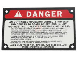 7-679-002991 by GROVE MANLIFT - GROVE MANLIFT ORIGINAL OEM, PANEL - DANGER UNTRAINED