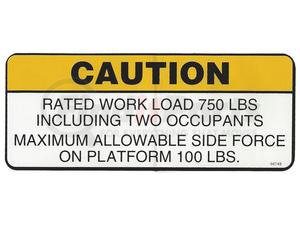 C56749 by CONDOR - CONDOR ORIGINAL OEM, DECAL, RATED WORK LOAD