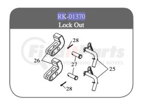 RK-01370 by SAF-HOLLAND - Fifth Wheel Trailer Hitch Pivot Pin - "L" Assembly, Lockout Parts