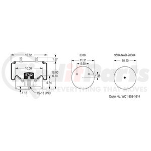 W01-358-8091 by FIRESTONE - Airide Air Spring Reversible Sleeve 1T19FC-6