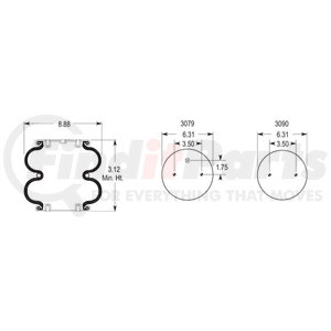 W013586910 by FIRESTONE - Firestone Double Convoluted Air Spring