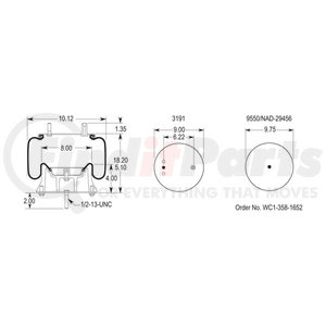 W013589634 by FIRESTONE - Airide Air Spring Reversible Sleeve 1T15MT-3