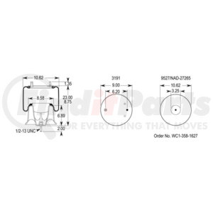 W013589780 by FIRESTONE - Airide Suspension Air Spring Reversible Sleeve 1T15ZR-6