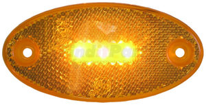 1200A by PETERSON LIGHTING - 1200A/C/R Oval Side Marker/Outline Lights with Reflex - Amber, Clearance Light