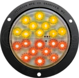 1218A-R-SW by PETERSON LIGHTING - 1217/1218 Series Piranha&reg; LED Round Combo Rear Position, Stop and Turn Indicator Light - Round Combo, Flange Mnt., 12" Leads