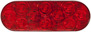 1220R-10 by PETERSON LIGHTING - 1220R-10/1223R-10 LumenX® LED Oval Stop, Turn and Tail Light, AMP - Red Grommet Mount