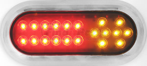 1223A-R-MV by PETERSON LIGHTING - 1223A-R LED Combination Stop, Turn and Tail Light - Amber & Red Combo with Clear Lens