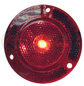 189FR by PETERSON LIGHTING - 189 2-1/2" LED Clearance/Side Marker with Reflex - 2-1/2" Red LED Clearance/ Side Marker, Flange