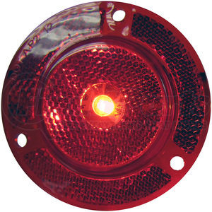 190FR by PETERSON LIGHTING - 190 2" LED Clearance/Side Marker with Reflex - 2" Red LED Clearance/ Side Marker, Flange
