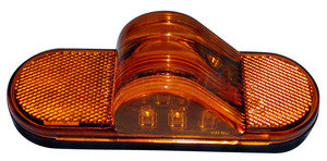 350A-P by PETERSON LIGHTING - 350 Series Piranha&reg; LED Mid-Turn Oval Amber Light - Amber with Plug