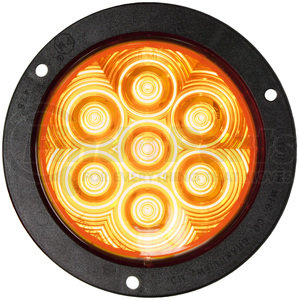 818A-7 by PETERSON LIGHTING - 817A-7/818A-7 LumenX® 4" Round LED Front and Rear Turn Signal, AMP - Amber Flange Mount