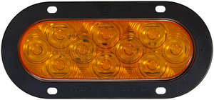 823KA-10 by PETERSON LIGHTING - 820A-10/823A-10 LumenX® Oval LED Front and Rear Turn Signal, AMP - Amber Flange Mount Kit