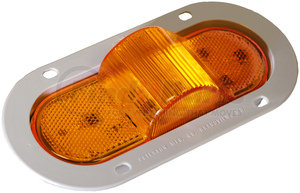 356AF by PETERSON LIGHTING - 356 LumenX® Oval LED Mid-Turn Marker Light with Reflex - Amber Flange Mount