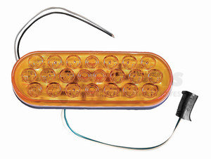 4353A-1X by PETERSON LIGHTING - 4353 Series Piranha&reg; LED Multi-Function Dual/Oval Strobe and Rear Turn Signal - Roadside High with Stripped Wires/Plug