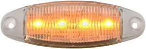 M178CA-BT2 by PETERSON LIGHTING - 178C LED Clear Lens Oval Clearance/Marker Light - Amber with Clear Lens, .180 Bullets