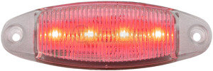 M178CR-BT2 by PETERSON LIGHTING - 178C LED Clear Lens Oval Clearance/Marker Light - Red with Clear Lens, .180 Bullets