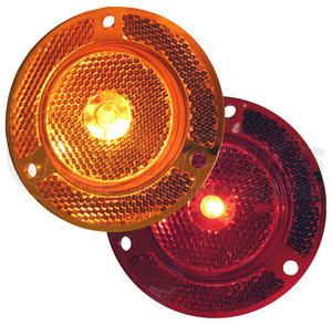 M190FA by PETERSON LIGHTING - 190 2" LED Clearance/Side Marker with Reflex - 2” Round LED Clearance Marker with Reflex & Flange