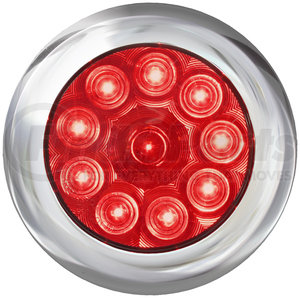 M418R-4 by PETERSON LIGHTING - 418R-4 4" Round LED Surface Mount Stop/Turn/Tail Light - Multi-Volt Red