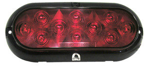 M423R-4 by PETERSON LIGHTING - 423-4 Series Piranha&reg; LED Surface Mount Oval Stop, Turn and Tail Light With Chrome Bezel - Multi-Volt Red