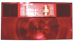 V25912 by PETERSON LIGHTING - 25911/25912 RV Stop, Turn, and Tail Light with Reflex - Red with Back-Up Light