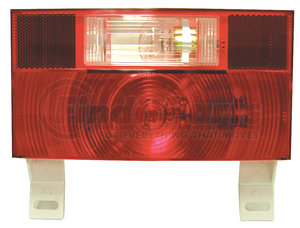 V25914 by PETERSON LIGHTING - 25913/25914 RV Stop, Turn, and Tail and License Light with Reflex - Red with License Light, Bracket, Back-Up