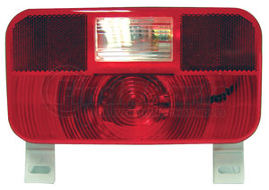 V25924 by PETERSON LIGHTING - 25923/25924 RV Stop, Turn, and Tail and License Light with Reflex - Red with License Light, Bracket, Back-Up