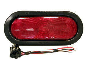 V421KR by PETERSON LIGHTING - 6.5" x 2.25" Oval Incandescent Red Stop/Turn/Tail Light, PL3 Connector, Viz Pack