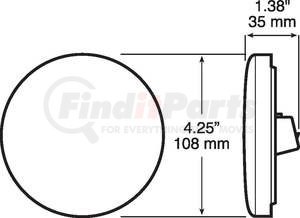 M816R by PETERSON LIGHTING - 814/816 Single Diode LED 4" Round Stop, Turn and Tail Light - LED single-diode, AMP connector, grommet