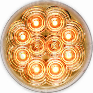 M817TA-2C by PETERSON LIGHTING - 817TA/818TA 4" Round Amber Rear Turn Signal Light - Amber with Clear Lens