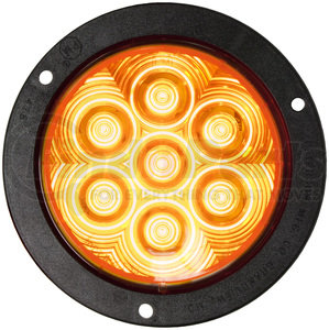 M818A-7 by PETERSON LIGHTING - 817A-7/818A-7 LumenX® 4" Round LED Front and Rear Turn Signal, AMP - Amber Flange Mount
