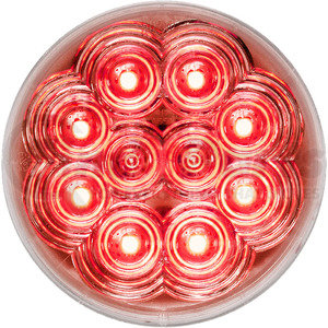 M818CR-2 by PETERSON LIGHTING - 817-2/818-2 Series Piranha&reg; LED 4" Round Stop, Turn and Tail Lights - Red, Clear Lens with Flange
