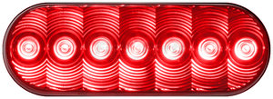 M820R-7 by PETERSON LIGHTING - 6.5" x 2.25" Oval 7-LED LumenX Stop/Turn/Tail Light, Red Light and Lens, Grommet Mount, Bulk Pack