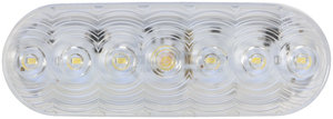 M820C-7 by PETERSON LIGHTING - 6.5" x 2.25" White Oval 7-LED LumenX Back Up Light, Clear Lens, Grommet Mount, Bulk Pack