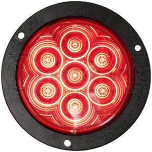 M824R-7 by PETERSON LIGHTING - 4" Round 7-LED LumenX Stop/Turn/Tail Light, Red Lens, Flange Mount, Bulk Pack