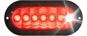 M881TL-7 by PETERSON LIGHTING - 880-7/881-7 LumenX® Oval LED Combo Stop/Turn/Tail and Back-Up Light - Red, with Flange, 7.25" Centers