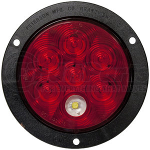 M883-7P by PETERSON LIGHTING - 882-7/883-7 LumenX® 4" Round LED Combo Stop/Turn/Tail and Back-Up Light - Red with Flange, Adapter