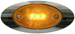 P1200A by PETERSON LIGHTING - 1200A/C/R Oval Side Marker/Outline Lights with Reflex - Amber, Clearance Light