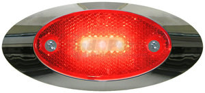 P1200R by PETERSON LIGHTING - 1200A/C/R Oval Side Marker/Outline Lights with Reflex - Red, Clearance Light