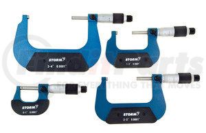 3M114 by CENTRAL TOOLS - Conventional Micrometer 4pc Set, 0-4”, .0001” Graduations