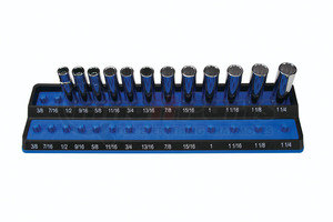 PSH50S-BLU by MECHANIC'S TIME SAVERS - 1/2" Peg Socket Holder, sae, blue