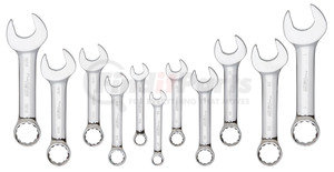 99505 by PLATINUM - 11 Pc. SAE Stubby Full Polished Combination Wrench Set
