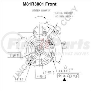 M81R3001 by LEECE NEVILLE - Heavy Duty Starter, 24V, 4.5KW, Clockwise (CW) Rotation, 12 Teeth