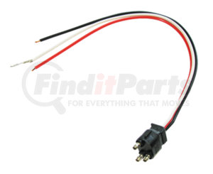 A45PB by OPTRONICS - Electrical Pigtail - 3-Pin Pl-3 Straight Pigtail, 10” Leads, Ring Terminal On Ground