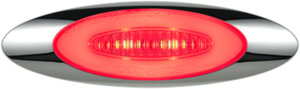 Optronics 11212705P Marker Light Marker Light - M5 Series 6-LED Red, .180 Male Bullets, Chrome Bezel