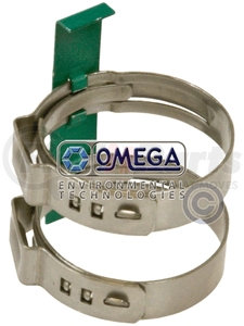 41-13812 by OMEGA ENVIRONMENTAL TECHNOLOGIES - A/C Refrigerant Hose Fitting - Clamp Assembly Air-O-Crimp #12 Green