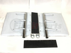 1585LM-KIT by FLEETLINE - Quarter Fender - Stainless Steel, 22" Length, Standard Half Brace, Low Mount