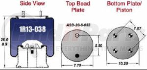 1R13-038 by GOODYEAR - Super Cushion® Rolling Lobe Air Springs