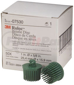 3M 7530 Sanding Disc 1" Scotch-Brite Roloc Bristle Disc, Green, Grade 50, 10-Pack